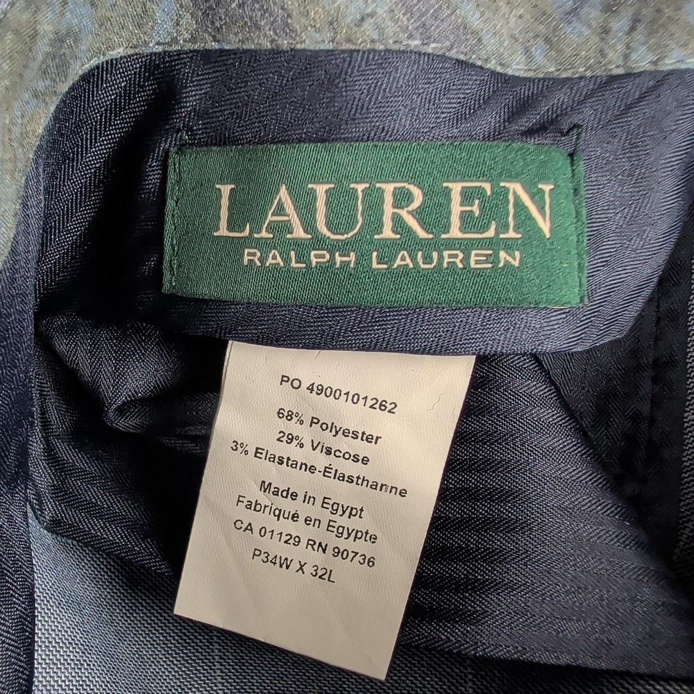 Lauren Ralph Lauren Suit Pants Mens 34x32 Gray Check Ultraflex Stretch Formal - Picture 4 of 12